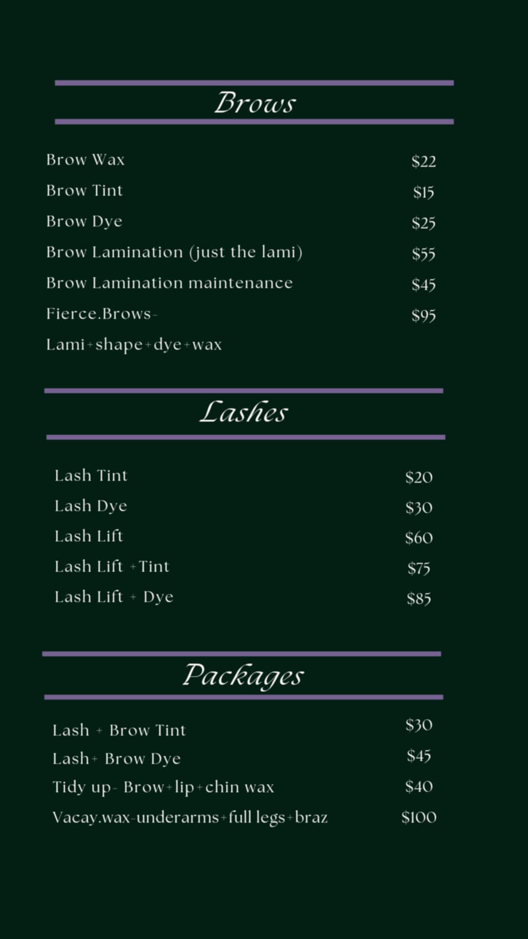 pricelist
